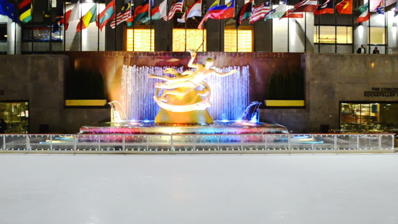 อาคาร Rockefeller Centre นิวยอร์ก สหรัฐอเมริกา ถ่ายภาพในตอนเย็น
