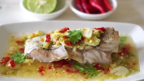 Steamed-Grouper-Fish-Fillet-with-Chili-Lime-Sauce-in-lime-dressing