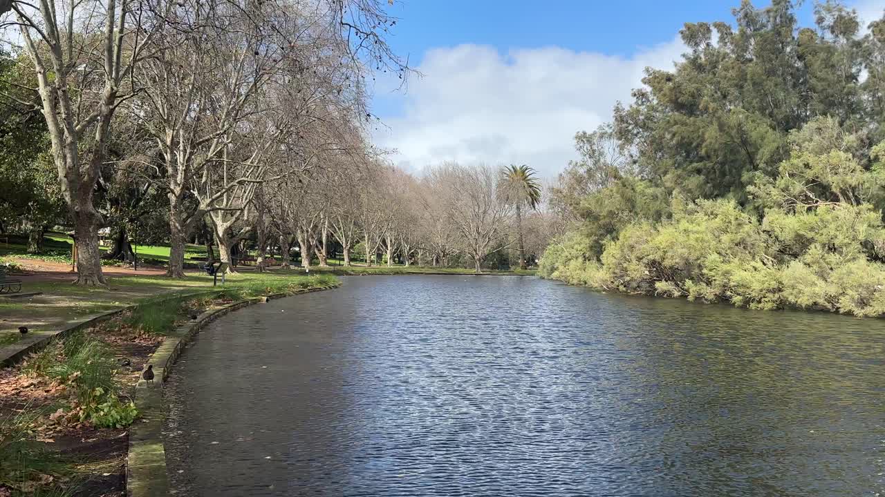Hyde Park, Perth, Western Australia - lake with deciduous autumn plane trees