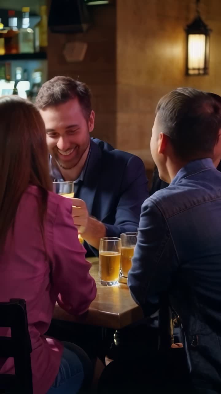 Amici che si godono un drink in un bar