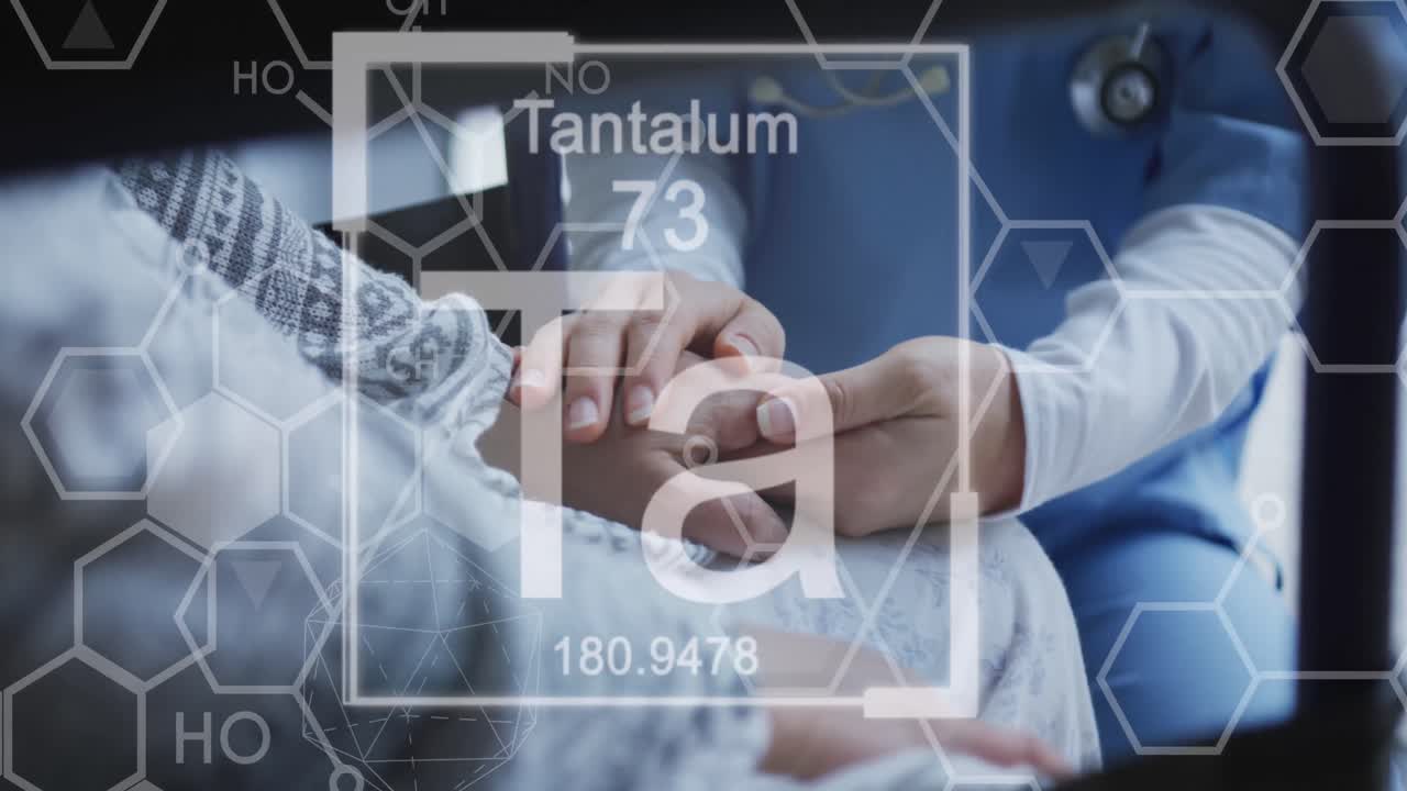 다양한 의사와 환자에 대한 화학 기호의 애니메이션