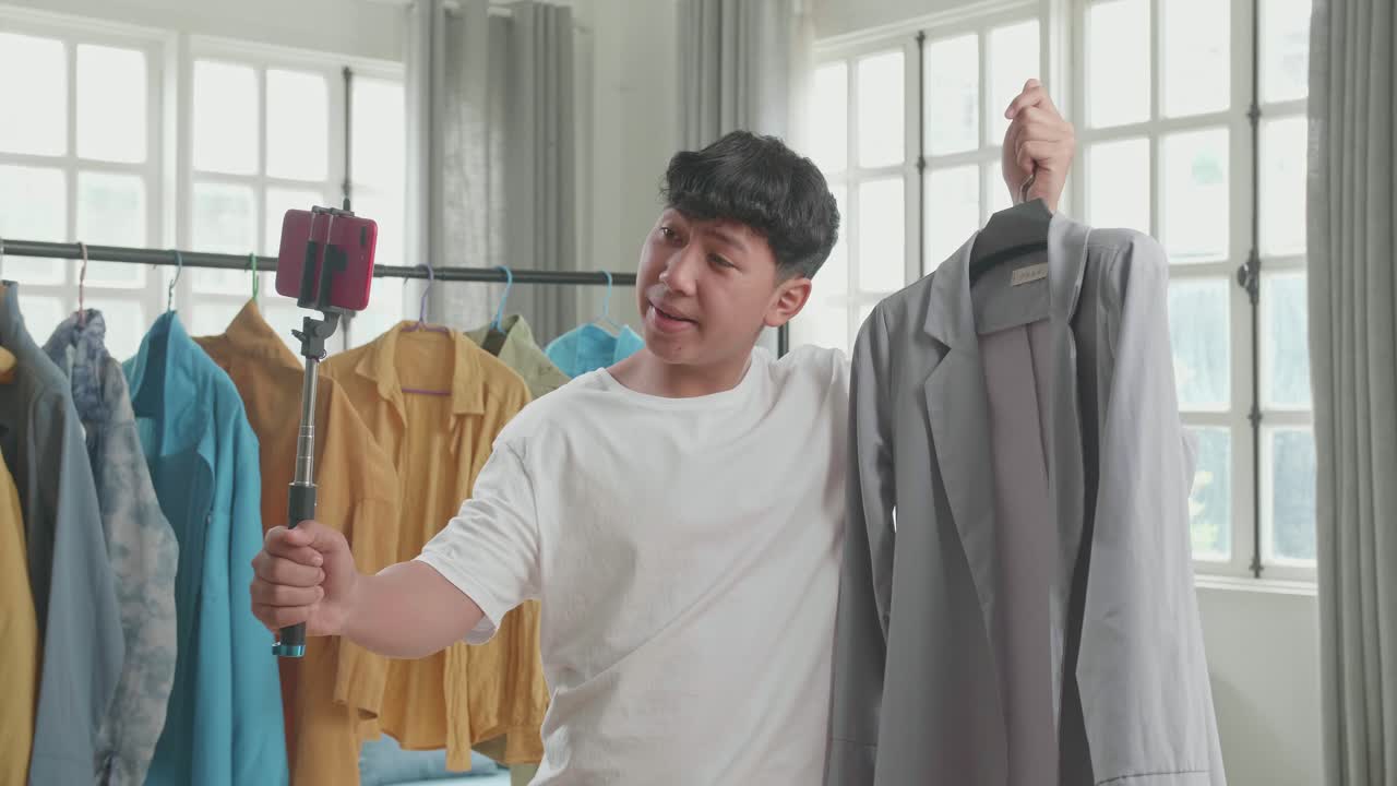 Teenager Reviews Clothes on Video