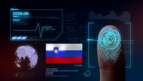 finger print biometric scanning identification system. slovenia nationality