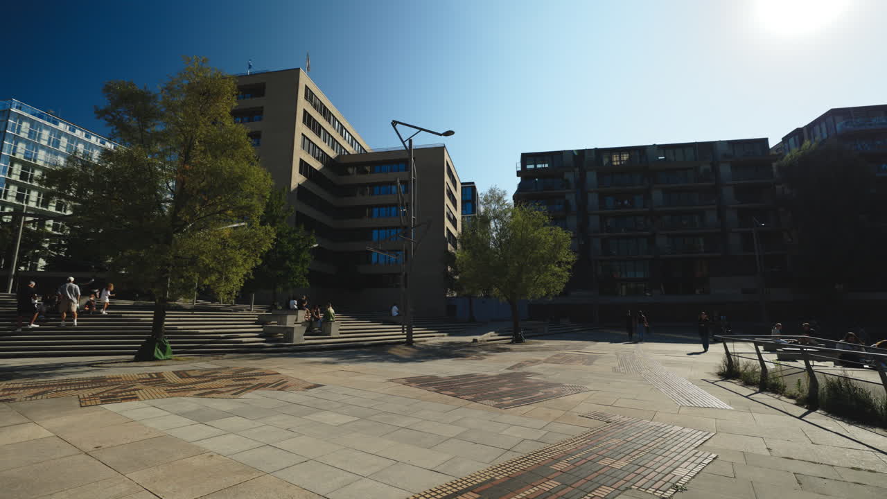 Urban Landscape with Modern Architecture and Public Gathering Spaces