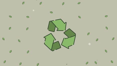 animación ecológica con flechas de reciclaje