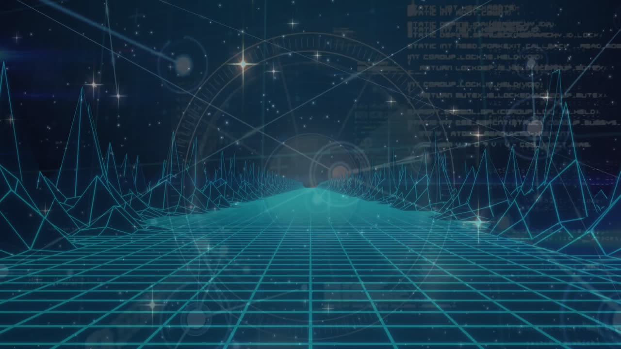 데이터 프로세싱의 애니메이션과 연결과 함께 지구