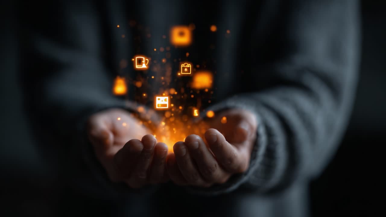 An Innovative Display of Digital Imagery Emerging from a Person's Hands, Symbolizing Creativity, Technology, and the Transformation of Visual Content into Tangible Experiences