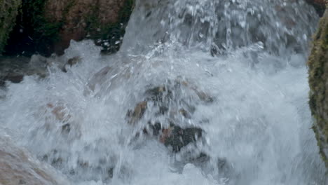 river water flow close up at slow motion