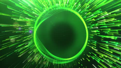 fondo de círculo verde abstracto con rastros de luz