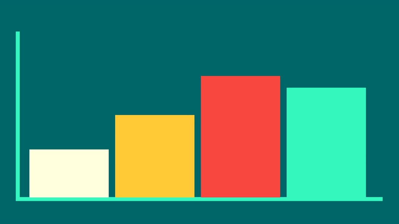 Bar graph with axis. Grow chart business concept. Animation for yours presentation.