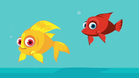 two cartoon fish