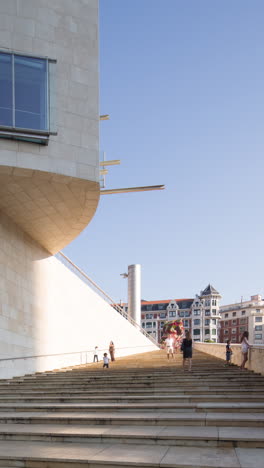 barcelona - spain - june 12 2024 : view of the guggenheim museum in bilbao, spain in vertical