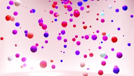 abstract composition of colorful balls in air, which randomly light up and reflect in each other. multicolored spheres in air as simple geometric light background with light effects.