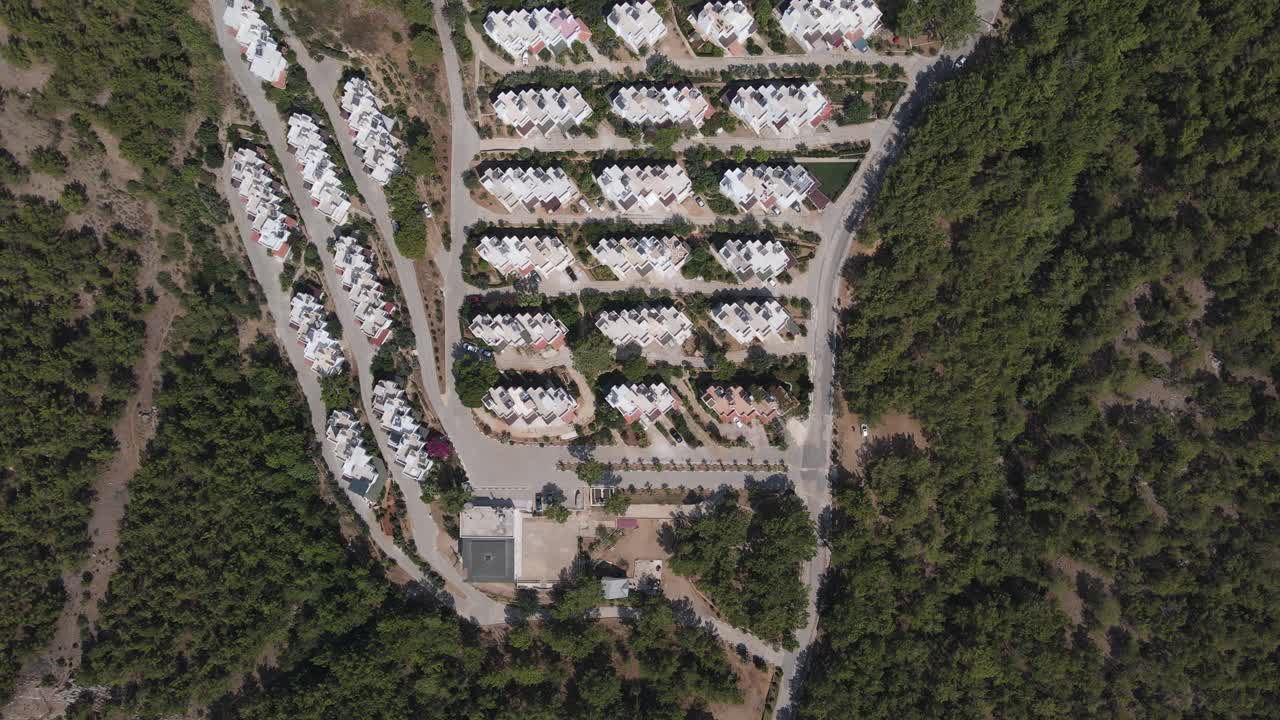 휴양지 숲의 항공사진