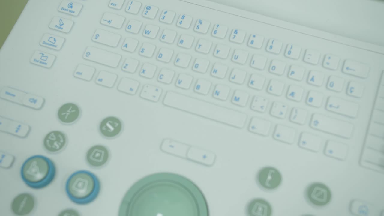 detailed close-up of the ultrasound control panel