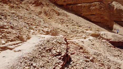 mujer caminando a través del desierto