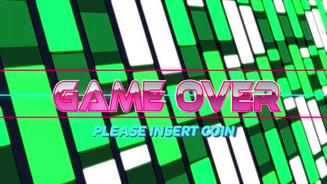 Animation-of-game-over-text-over-neon-shapes-on-black-background