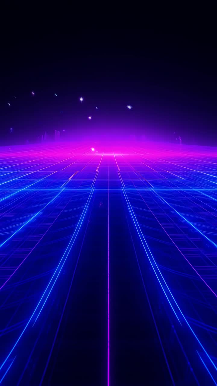 Retro-futuristico Sci-Fi Retrowave Griglia Neon 4K