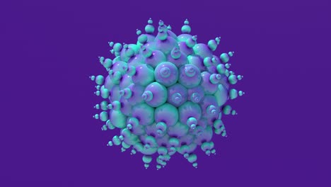 abstracto esfera púrpura y azul. grupo de bolas brillantes. fondo púrpura. renderizado en 3d.