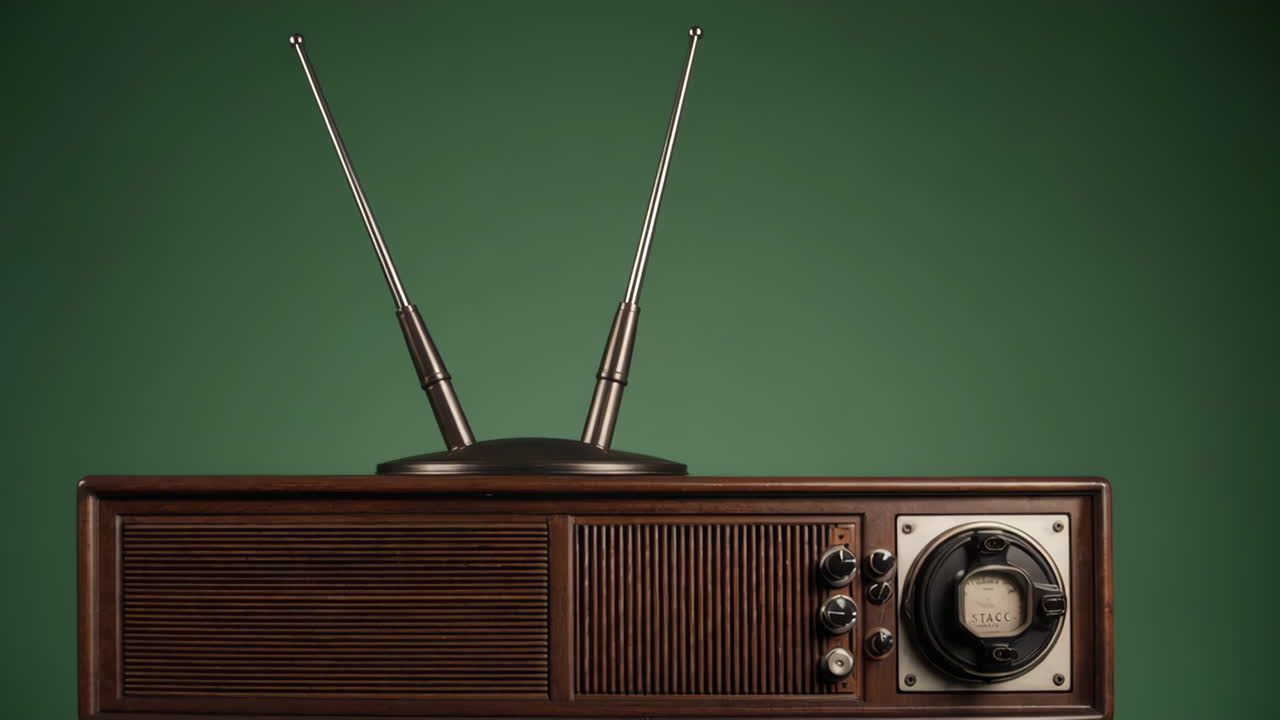 정적으로 된 빈티지 tv