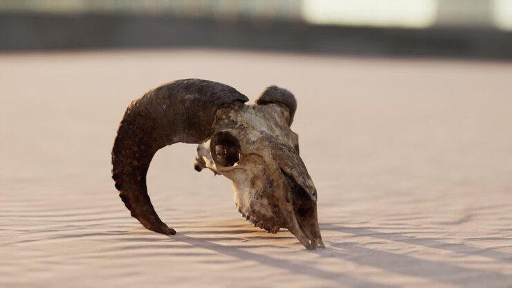 Animal Skull in Desert Setting