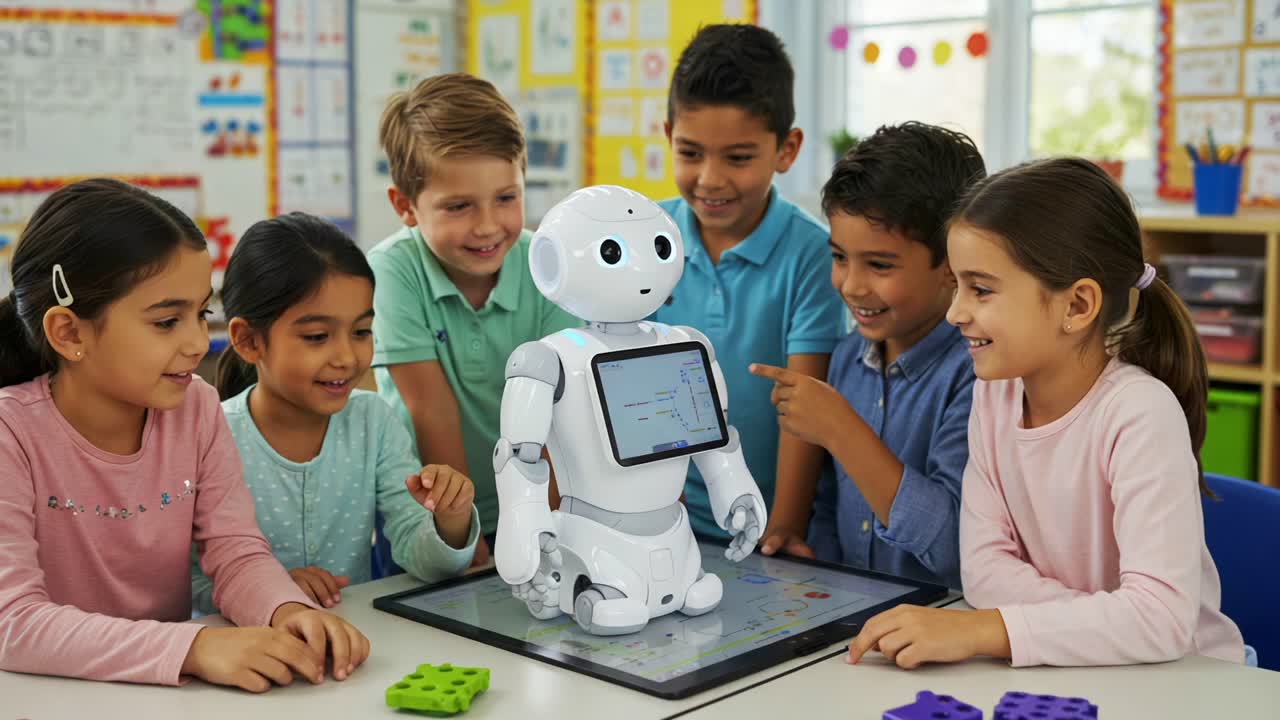 Engaging Learning with Technology: Children Interacting with a Friendly Robot in an Educational Environment, Fostering Curiosity and Collaboration Through Playful Exploration
