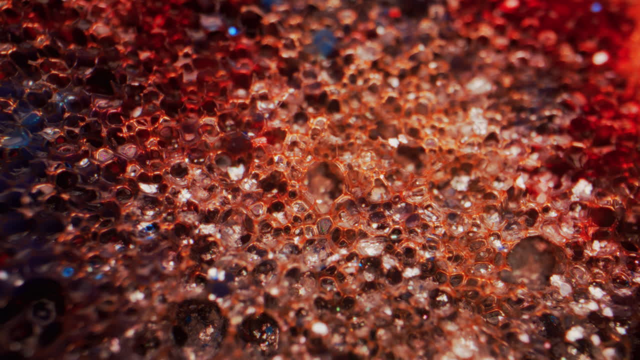 Close-up view of a colored sponge