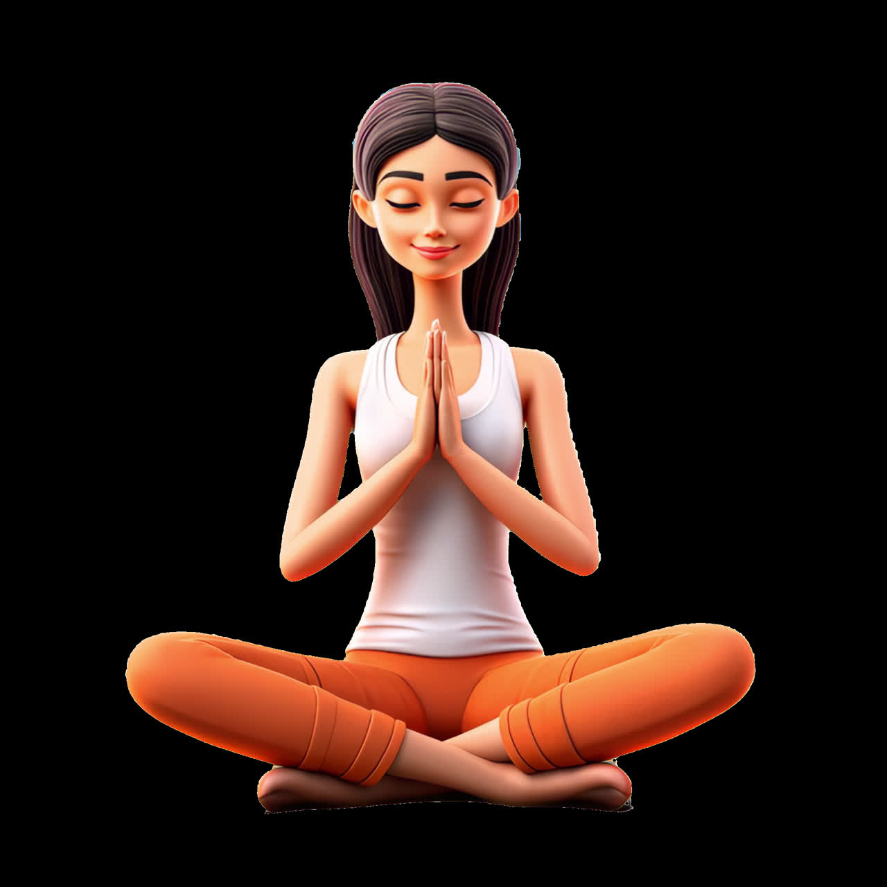 Risorsa isolata di animazione rilassante di meditazione yoga animata, video 4K trasparente, canale alfa