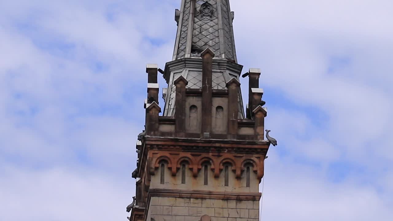 Ornate Historic Church Tower and Spire Details