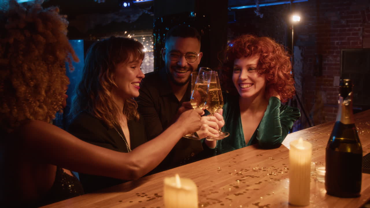 People celebrating at a bar