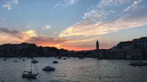 stunning footage of sunset shot in marsaskala, malta