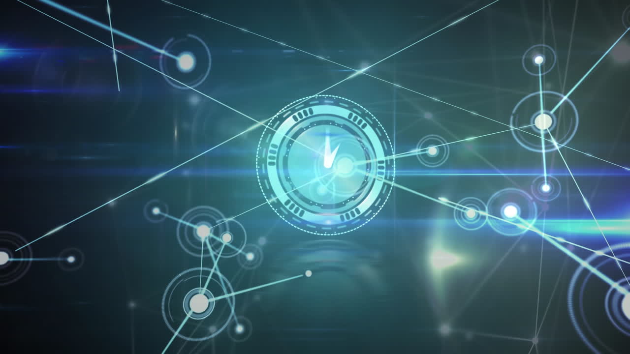 animación de la red de conexiones durante el reloj moviéndose rápidamente