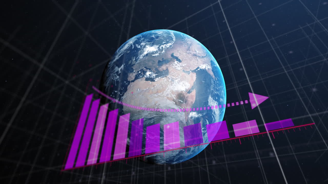 анимация статистики и обработки данных по всему миру