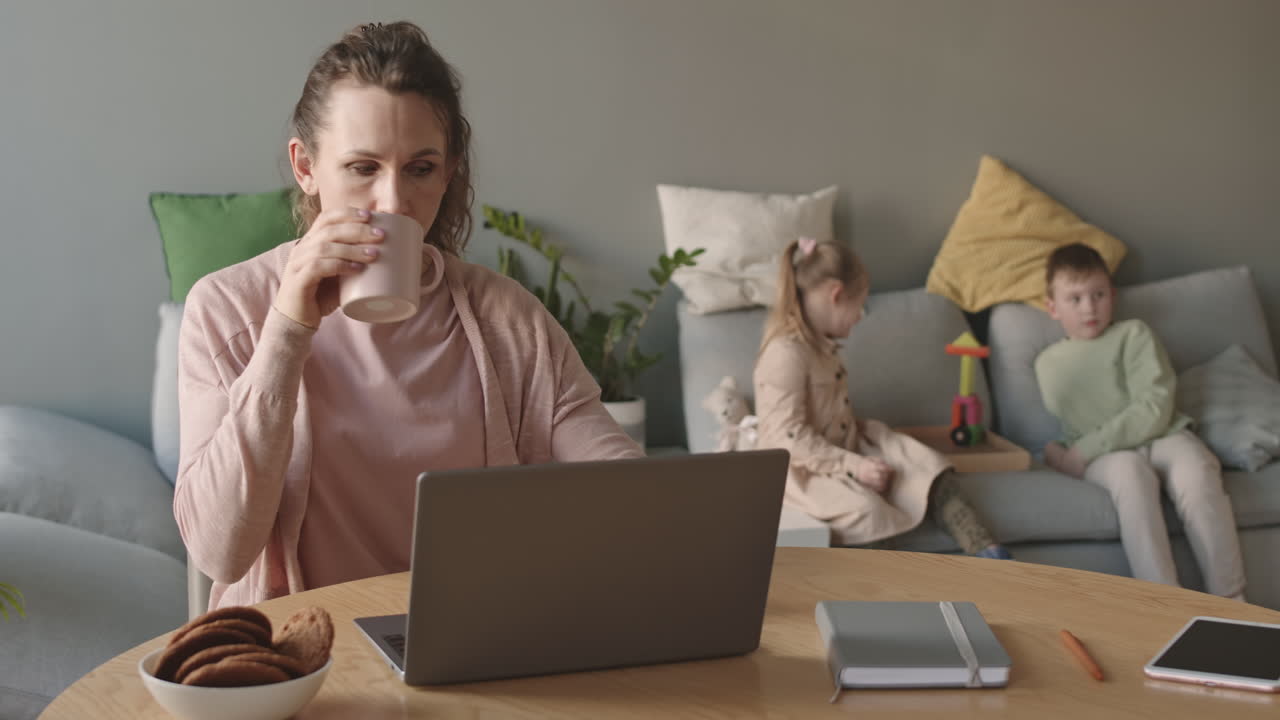 Working Mom with Children at Home