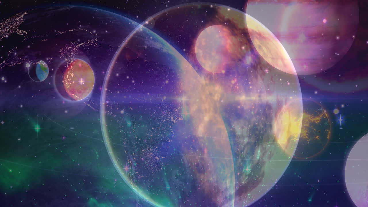 composición de la ciencia universo combinado con planeta animado