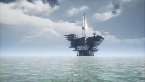 large pacific ocean offshore oil rig drilling platform