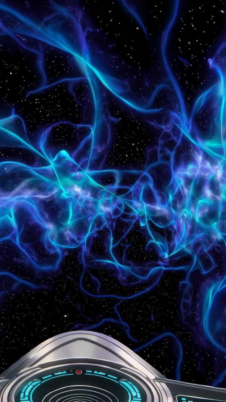 Futuristic Space Journey Through a Glowing Nebula