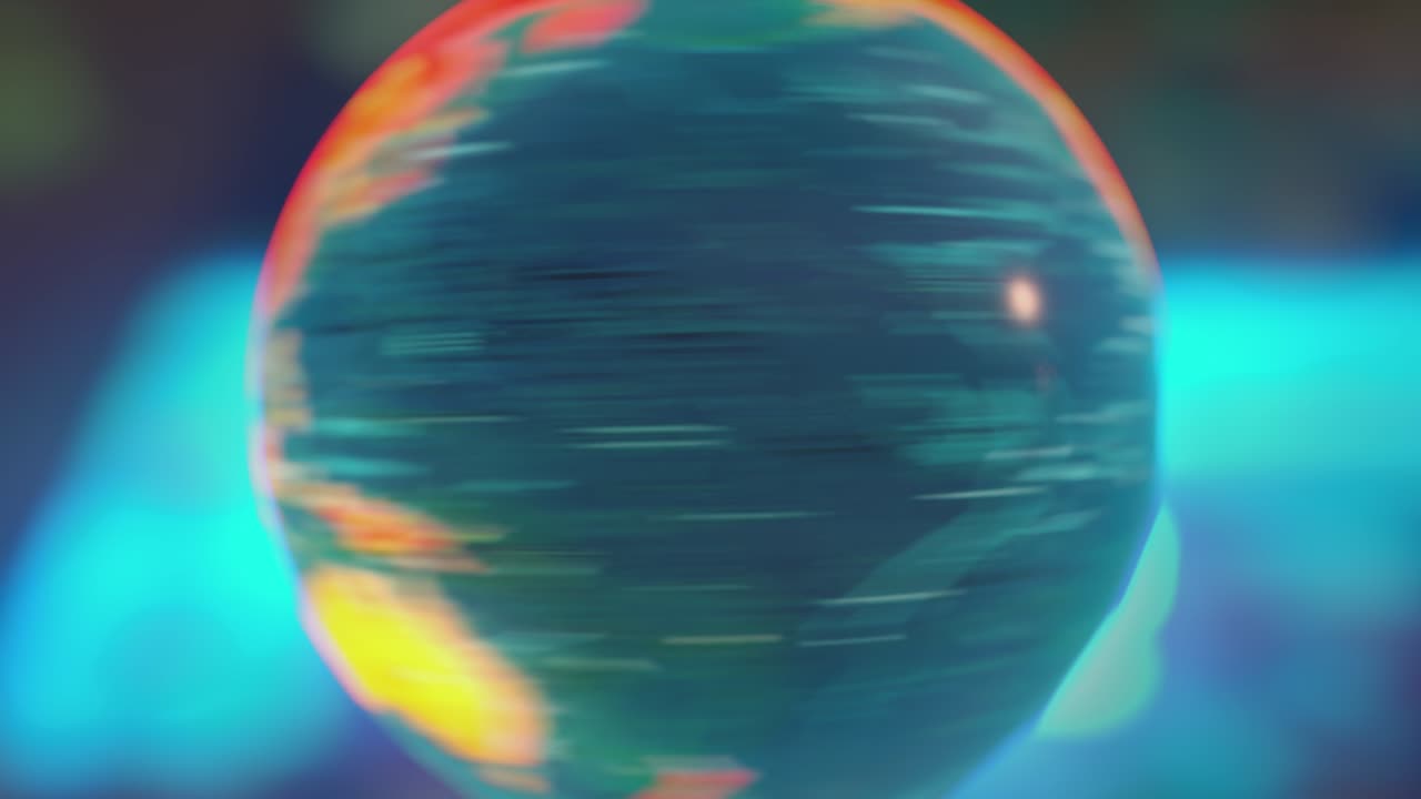 el globo terrestre colorido y brillante que gira rápidamente. animación en bucle.