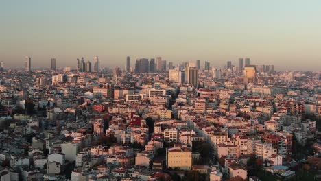 aerial top down view of urban streets and houses in istanbul. 4k footage in turkey.