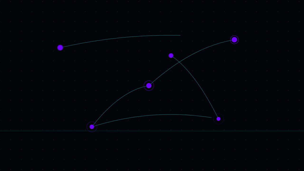 Abstract Network Nodes Connecting with Lines on Dark Background