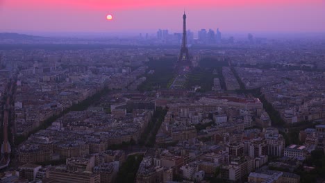 gorgeous high angle view of the eiffel tower and paris at dusk 2