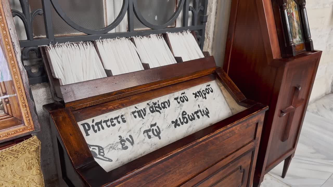 prayer, candle, cross in historical church