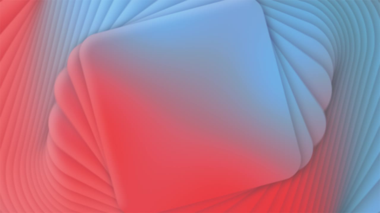 Cyclic wave movements of figures. Transformation and reshaping. Red blue color. 3d animation of a seamless loop