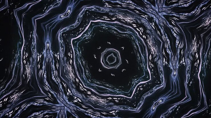 Ondas Psicodélicas Com Buracos Profundos Em Visuais de Loop VJ Contínuo