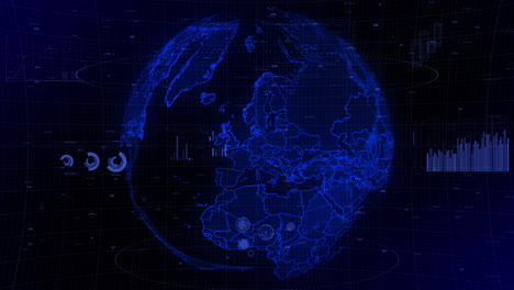 cinematográfico globo digital giratorio de video de fondo muestra el zoom en el país de alemania