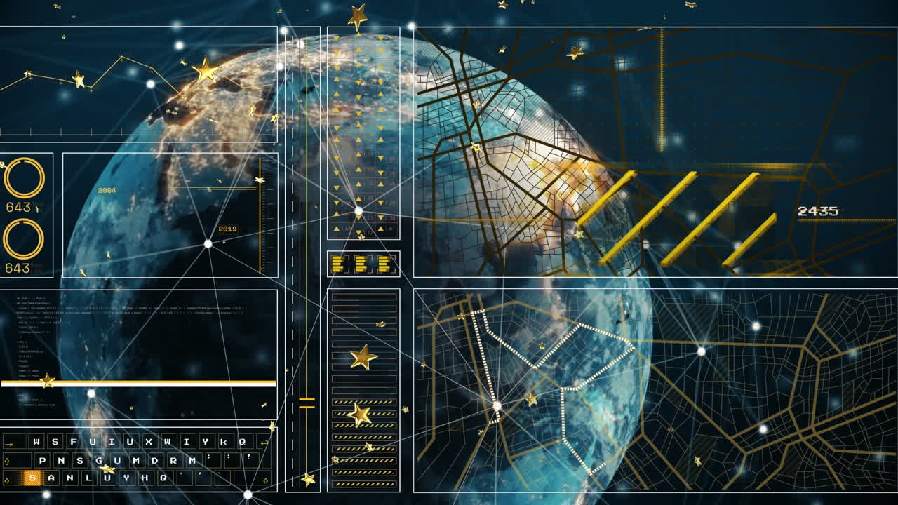 Animation of data processing over globe