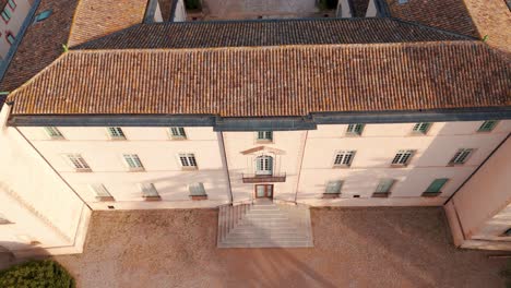 aerial establishing shot of the departmental area of restinclieres, france