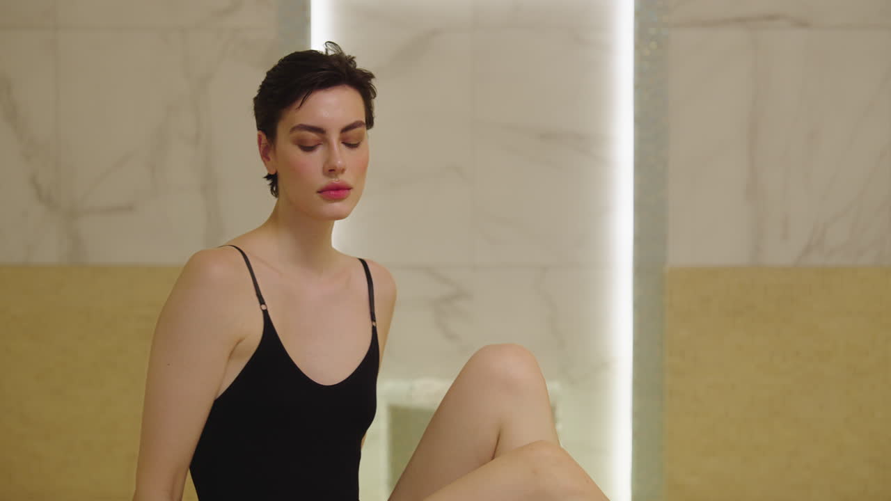 Woman Relaxing in a Spa