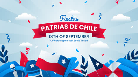 una animación de fondo de gradiente para las fiestas patrias chile