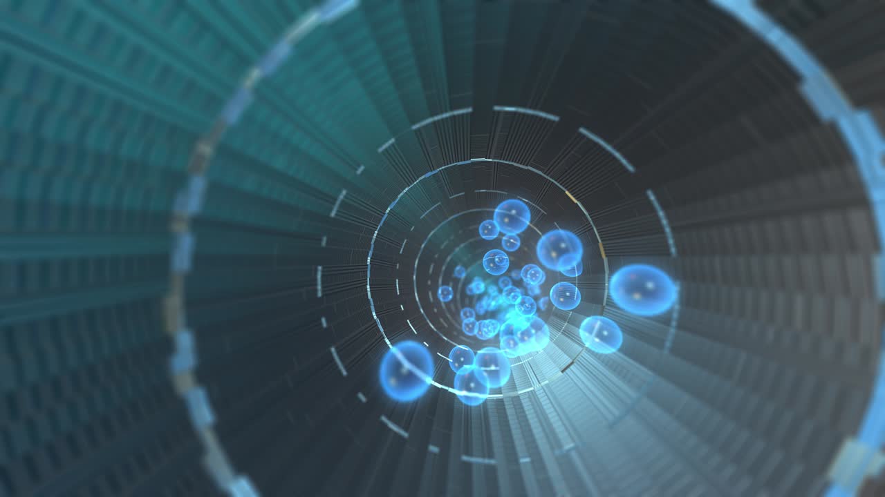 파란 입자 터널 루프